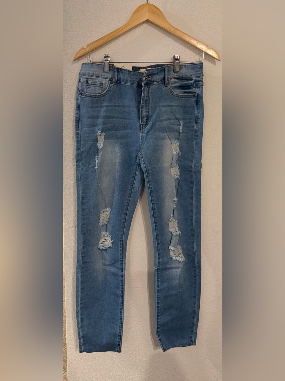 Umgee Light Blue Distressed Skinny Jeans NWT